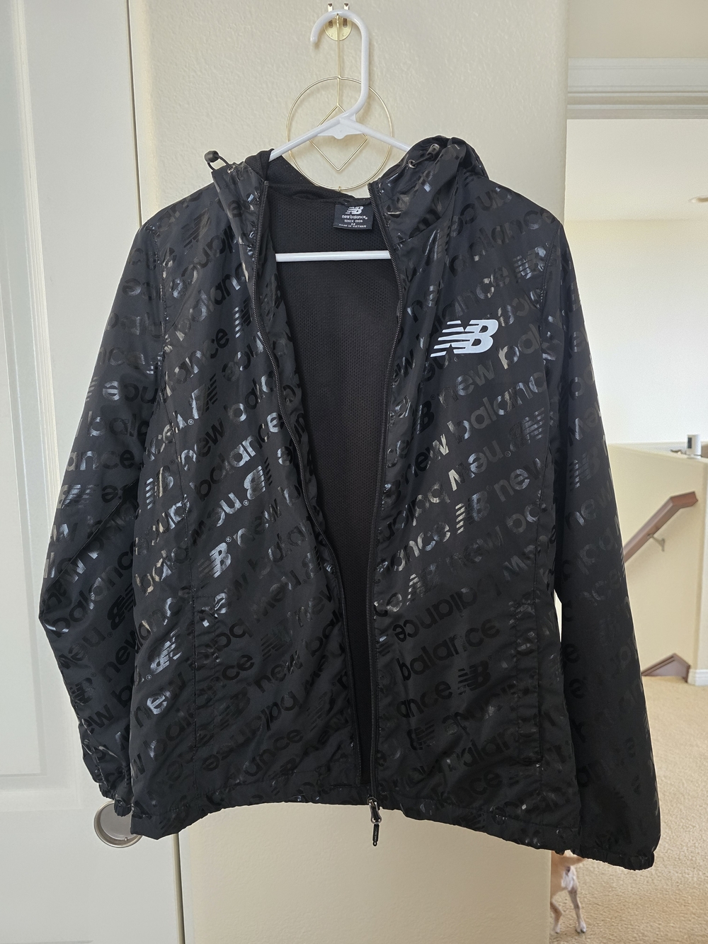 New Balance Black Logo Windbreaker Jacket